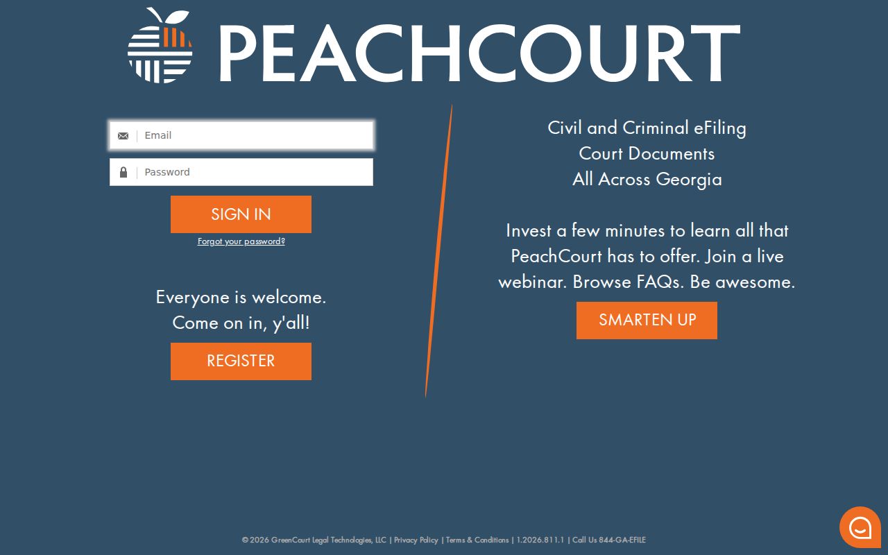 PeachCourt search interface for Lee County case search